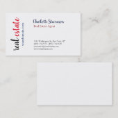 Beruflich Real Anwesen Agent Handgeschriebene Visitenkarte (Vorne/Hinten)