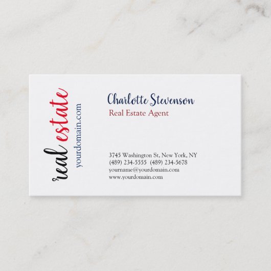 Beruflich Real Anwesen Agent Handgeschriebene Visitenkarte (Vorderseite)