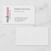 Beruflich Real Anwesen Agent Modernes Schlicht Visitenkarte (Vorne/Hinten)