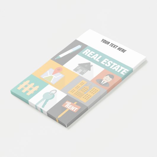 Beruflich Real Anwesen Agent Post-it Klebezettel (angewinkelt)