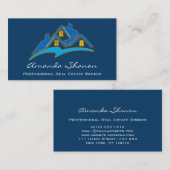 Beruflich Real Anwesen Broker Agent Blue Navy Visitenkarte (Vorne/Hinten)