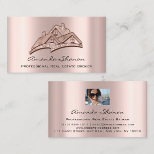 Beruflich Real Anwesen Broker Agent Rose Foto Visitenkarte