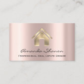 Beruflich Real Anwesen Broker Agent Rose Gold Bu Visitenkarte (Vorderseite)