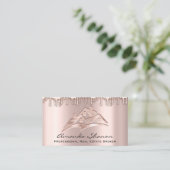 Beruflich Real Anwesen Broker Agent Rose Tropfen Visitenkarte (Stehend Vorderseite)