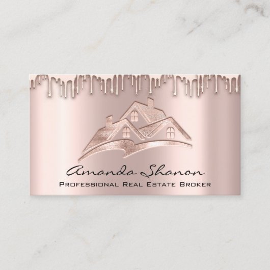 Beruflich Real Anwesen Broker Agent Rose Tropfen Visitenkarte (Vorderseite)