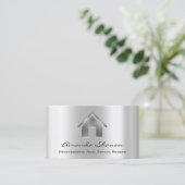 Beruflich Real Anwesen Broker Agent Silver Gray Visitenkarte (Stehend Vorderseite)