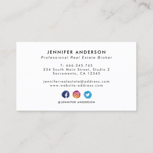 Beruflich Real Anwesen Broker Agent Visitenkarte (Rückseite)