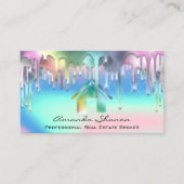 Beruflich Real Anwesen Broker Pink Holografisch Visitenkarte (Vorderseite)
