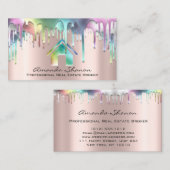 Beruflich Real Anwesen Broker Rose HolographDrip Visitenkarte (Vorne/Hinten)