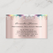 Beruflich Real Anwesen Broker Rose HolographDrip Visitenkarte (Rückseite)