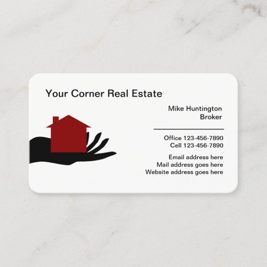 Beruflich Real Anwesen Broker Visitenkarte (Vorderseite)