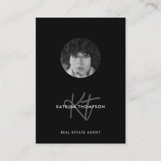 Beruflich Real Anwesen Foto Realtor Monogram Visitenkarte (Vorderseite)