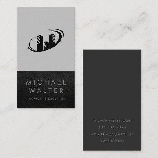 Beruflich | Real Anwesen | Ledertrimm Visitenkarte (Vorne/Hinten)