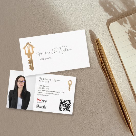 Beruflich Realtor Real Anwesen Hinzufügen Foto QR Visitenkarte