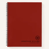 Beruflich Red Black Monogram Notizblock (Vorderseite)