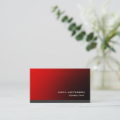 Beruflich Red Gray Trendy Moderne beeindruckend Visitenkarte (Stehend Vorderseite)