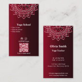 Beruflich Red Mandala Yoga Business Card Treuekarte (Vorne/Hinten)