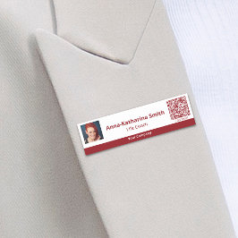 Beruflich Red White Image QR Code Company Namensschild