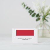 Beruflich Red White Modern Minimalistisch Trendy Visitenkarte (Stehend Vorderseite)