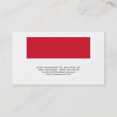 Beruflich Red White Modern Minimalistisch Trendy Visitenkarte (Rückseite)