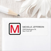 Beruflich Red White Monogram Modern Schlicht (Insitu)