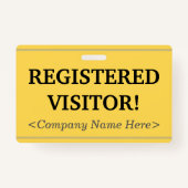Beruflich "REGISTRIERTER BESUCHER!" Abzeichen Ausweis (Vorderseite)
