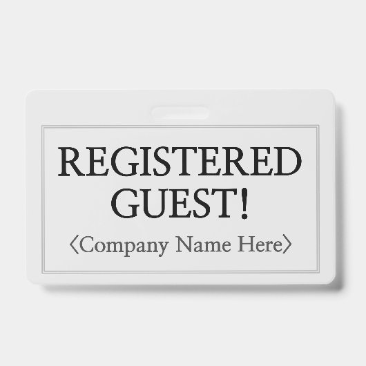 Beruflich "REGISTRIERTER GAST"! Abzeichen Ausweis (Front)