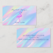 Beruflich-rosa Flamingo, holografisch Abstrakt Visitenkarte (Vorne/Hinten)