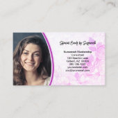 Beruflich rosa floraler Hintergrund Benutzerdefini Visitenkarte (Vorderseite)