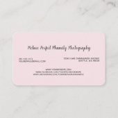 Beruflich rosa Fotograf Visitenkarte (Rückseite)