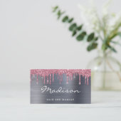 Beruflich rosa Glitzer, Haarfett und Schminke Visitenkarte (Stehend Vorderseite)