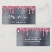 Beruflich rosa Glitzer, Haarfett und Schminke Visitenkarte (Vorne/Hinten)