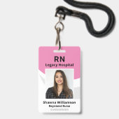 Beruflich rosa ID-Foto-Abzeichen mit Bar Code Ausweis (Vorderseite mit Lanyard)