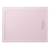 Beruflich rosa Minimalistisch Notizblock (Vorderseite)