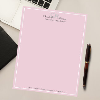 Beruflich rosa Minimalistisch Notizblock