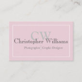 Beruflich rosa Minimalistische Visitenkarte (Vorderseite)