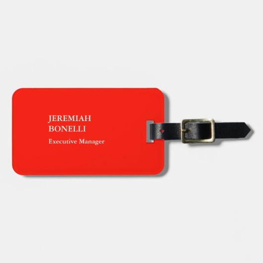 Beruflich-rot-minimalistisch modern gepäckanhänger (Vorderseite horizontal)