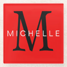 Beruflich-Rot-Monogramm Ihr Name