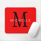 Beruflich-Rot-Monogramm Ihr Name Mousepad (Mit Mouse)