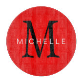 Beruflich-Rot-Monogramm Ihr Name Schneidebrett (Vorderseite)