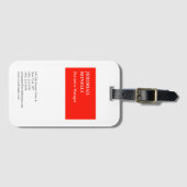 Beruflich-rot-weiß-minimalistisch-modern Gepäckanhänger (Vorderseite (Horizontal))