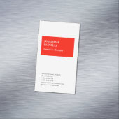 Beruflich-rot-weiß-minimalistisch-modern Magnetische Visitenkarte (Beispiel)