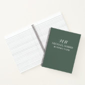 Beruflich Sage Green Monogram Initial Business Notizblock (Innenseite)