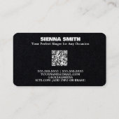 Beruflich Sänger Custom QR Premium Visitenkarte (Rückseite)