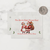 Beruflich Santa Business Card Mr. & Mrs. Claus Mitteilungskarte (Vorderseite/Rückseite Beispiel)
