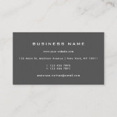 Beruflich Schlicht Gray Elegant und modern Visitenkarte (Rückseite)