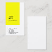 Beruflich schlicht-minimalistisch-modern-gelb visitenkarte (Vorne/Hinten)