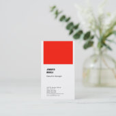 Beruflich schlicht-minimalistisch-modernes Rot Visitenkarte (Stehend Vorderseite)