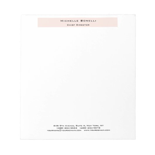 Beruflich Schlicht modern Minimalistisch Notizblock (Vorderseite)