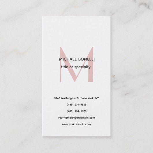 Beruflich Schlicht Modernes Minimalistisches Mit M Visitenkarte (Vorderseite)